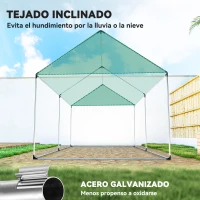 Outsunny Invernadero de Túnel 2x3x2 m con 4 Ventanas de Malla y Puerta con Cremallera Invernadero de Huerto para Jardín Blanco(m-7)