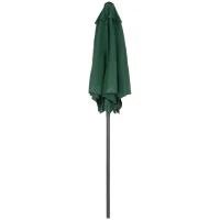 Outsunny Parasol de Terraza con Mástil de Aluminio Techo de Ventilación y Poste Desmontable Impermeable para Patio Verde(m-11)