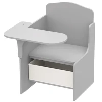 AIYAPLAY Kids Table and Chair Set, Children Desk and Chair with Storage Bins for Playing, Reading, Painting, for Ages 3-5, Grey(m-1)
