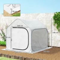 Outsunny 150 x 148cm Pop-Up Greenhouse - White(m-3)