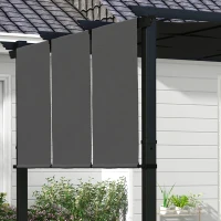 Outsunny Cenador para Exterior 3x3 m con Techo Deslizante Marco de Acero Impermeable y Anti-UV para Terraza Patio Gris Oscuro(m-8)