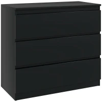 HOMCOM Commode 3 tiroirs, Meuble de rangement épuré pour chambre, intérieur, 80l x 39P x 73H cm(m-11)