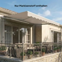 Outsunny Ersatzstoff für Markise – Sonnenschutzdach UPF 50+ für 3,5 x 2,5 m Rahmen, Cremeweiß(m-7)