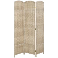 HOMCOM Paravent intérieur en bois 3 panneaux séparateur de pièce pliable pour salon chambre 135 x 180 cm chêne(m-13)