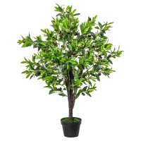 Outsunny Arbre Artificiel Olivier Plante Artificiel Hauteur 1,2 m Tronc Branches Lichen Feuilles Grand réalisme Pot Inclus(m-12)