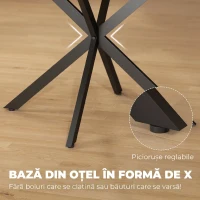 HOMCOM Masă de Sufragerie Extensibilă cu Picior în Formă de X, 100-135cm, Maro(m-7)