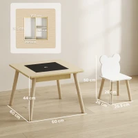 AIYAPLAY 3-Piece Kids Table and Chairs Set with Convertible Desk and Storage Grid, Kids Activity Table for Nursery, Playroom(m-3)