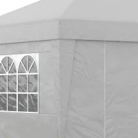 Outsunny Pavilon 3x3 m Pliabil cu Înălțime Reglabilă și Ferestre, din Oțel și Țesătură Oxford Gri Deschis(m-9)
