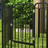 PawHut Recinto per Cani a 6 Pannelli Modulabili da Interno ed Esterno, in Acciaio, 164x83x80 cm, Nero(m-9)