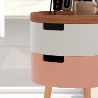 HOMCOM Set 2 Măsuțe de Cafea pe 3 Nivele, cu 2 Compartimente și Blat Superior tip Tavă, Multicolor(m-8)