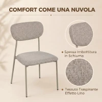 HOMCOM Sedie da Pranzo, Sedie da Cucina Impilabili, Marrone Chiaro(m-4)