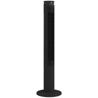 HOMCOM Tower Fan with WiFi Control Standing Floor Fan with Remote Control 116 cm Black(m-1)