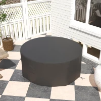 Outsunny Garden Patio Large Furniture Set Round Cover 600D Oxford Waterproof, Ф193 x 80H cm, Black(m-8)