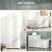 HOMCOM Six Cube Modular Storage Storage Unit - White(m-5)