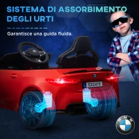 AIYAPLAY Macchina Elettrica per Bambini a Licenza BMW M4 con Telecomando, Clacson e Fari, 108x69.5x51 cm, Rossa(m-6)