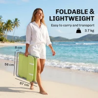 Outsunny Single Folding Sun Lounger - Green(m-6)