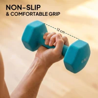 SPORTNOW Hex Dumbbells Set with Dumbbell Rack, Hand Weights for Home Gym Strength Training, 2 x 1kg, 2 x 2kg, 2 x 3kg, 2 x 4kg(m-5)