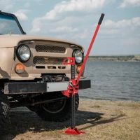 HOMCOM Cric Auto da 3 Tonnellate in Acciaio Rinforzato con Sollevamento 10-105cm, Rosso(m-10)