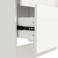 HOMCOM Armario Dormitorio con 2 Cajones, 2 Puertas con Cierre Suave y Barra de Suspensión, 60 x 47 x 180 cm, Blanco(m-8)