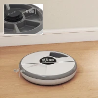PawHut Futterautomat, automatischer kabelloser Futterspender mit Timer bis zu 6 Mahlzeiten, LED-Display, Kühlakku Grau(m-3)