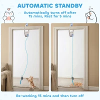 PawHut Interactive Cat Toys for Indoor Kittens & Adult USB Rechargeable Door Hanging Bouncing Mouse Teaser(m-5)