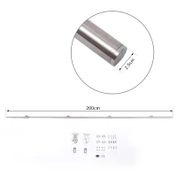 HOMCOM Kit Montaggio per Porta Scorrevole Singola da 2000mm con Binario e Accessori in Acciaio Inox per Pareti di Cemento o Legno(m-3)