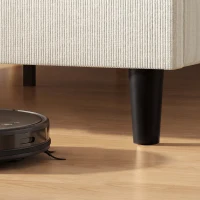 HOMCOM Estrutura de Cama 140x190 cm com Estrado Cabeceira Ajustável Cama de Casal Estofada em Veludo Cotelê Sem Ruído Cinza Claro(m-6)