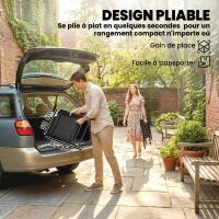 Outsunny Lot de 4 Chaises de Jardin Pliantes Structure Acier Robuste sans Montage Dossier Haut Ergonomique 58x62x97cm Noir(m-5)