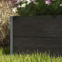 Outsunny 34 x 69.5cm Garden Planter Box, with Back Trellis, Black(m-9)