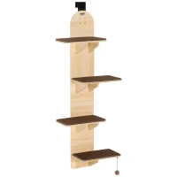 PawHut 4-Level Door Mounted Cat Tree with Washable Plush Mats, Toy Balls, Door Hanging Cat Shelf for Indoor Cats(m-1)