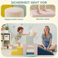 AIYAPLAY Schuimblokken voor kinderen, 8-delige indoor softblokken met wasbare hoes, XXL, antislip, meerkleurig(m-6)