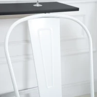 HOMCOM Set 4 Scaune de Bucătărie Design din Metal cu Spătar Detasabil și Suport pentru Picioare, 44x46x116 cm, Alb(m-5)