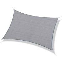 Outsunny Voile d'ombrage rectangulaire 4 x 3 m polyéthylène Haute densité Protection UV Avec sac de rangement - Coloris gris(m-1)