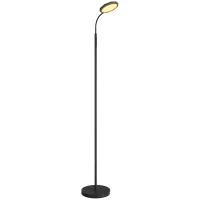 HOMCOM Lampada da Terra LED con Telecomando, Testa Girevole, Regolazione Luminosità e Temperatura, Nero(m-11)