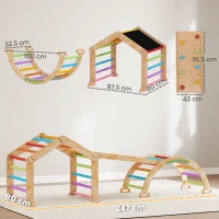 AIYAPLAY 9 in 1 Toddler Climbing Frame with Ramp, Slide, Arch, Ladder, Blackboard for 18-48 Months(m-3)