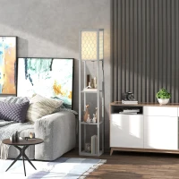 HOMCOM Three-Shelf Standing Lamp - Grey/White(m-10)