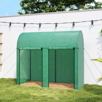 Outsunny Serre de jardin 2 m² serre à tomates 2 portes zippées enroulables acier PE haute densité anti-UV 2 x 1 x 1,78 m vert(m-2)