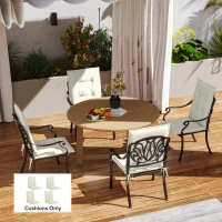 Outsunny Set of Four Padded Garden Seat Cushions - White(m-10)