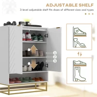 HOMCOM Shoe Storage Cabinet, Modern Shoe Cupboard with Open Shelf, Adjustable Shelf, 6 Vents, Shoe Rack for 12 Pairs of Shoes(m-5)