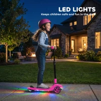 AIYAPLAY Three-Wheel Foldable Electric Scooter for Kids Aged 6-10 Years, Pink(m-5)