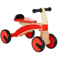 AIYAPLAY Rutschauto Kinder, Holz Rutschfahrzeug mit EVA-Rädern, höher Rückenlehne Kinder von 2–3 Jahre, Rot(m-1)