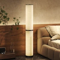 HOMCOM Candeeiro de Pé Moderno Candeeiro de Sala com Brilho Temperaturas de Cor Ajustáveis 3000K-6000K Controle Remoto Magnético Temporizador para Quarto Escritório Decoração Ø20x135 cm Bege(m-2)