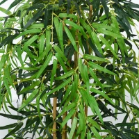 Outsunny Pack de 2 Bambú Artificiales 150 cm con 1095 Hojas Maceta Decoración para Interior Hogar Verde(m-16)