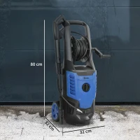 Outsunny 2200W High Pressure Washer, 170 Bar Pressure Washer with Adjustable Nozzle and 6M Hose, 32W x 32D x 80H cm Blue(m-3)