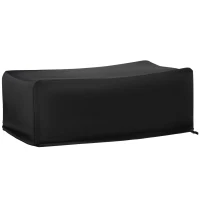 Outsunny Funda Protectora para Muebles de Jardín 154x94x66 cm Cubierta de Muebles de Mesas Exterior Tela Oxford 600D Impermeable con Hebillas para Patio Terraza Negro(m-10)