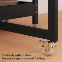 HOMCOM Four-Person Drop Leaf Table - Black Wood-Effect(m-6)