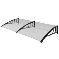 Outsunny Tettoia Moderna in Policarbonato, Alluminio e PP per Balconi, Finestre e Porte, 200x96x27 cm(m-11)