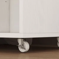 HOMCOM Mueble para Impresora con Ruedas 3 Cajones Barra Ajustable 2 Estantes Abiertos para Documentos Tamaño A4 Blanco y Roble(m-11)