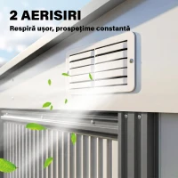 Outsunny Căsuță pentru depozitare unelte din metal 1,5x2m cu bază, ușă glisantă și acoperiș înclinat, albă(m-8)