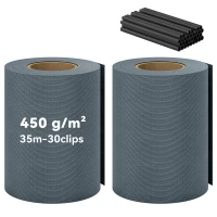 Outsunny 2Pcs Privacy Garden Screen Fence, UV Resistant Waterproof Windbreak Fencing, 70mx19cm, Grey(m-11)
